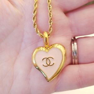Gorgeous Authentic Upcycled Chanel Heart Necklace